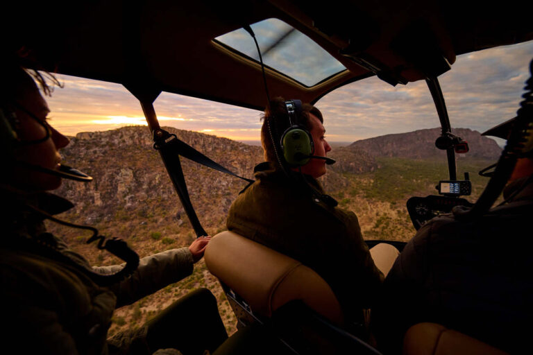 Views of Tsodilo Hills from a helicopter