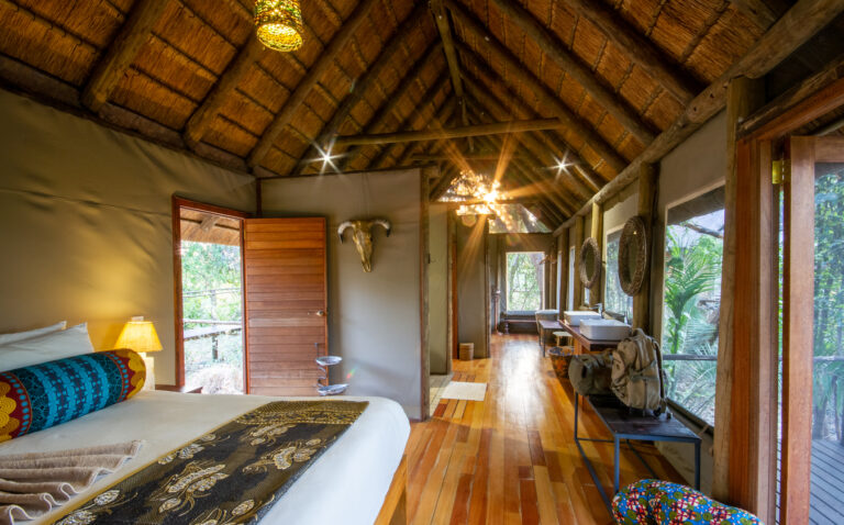 The family room at Nxamaseri Island Lodge
